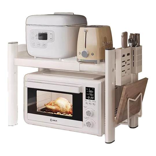 Estante de almacenamiento retráctil para horno de encimera de cocina