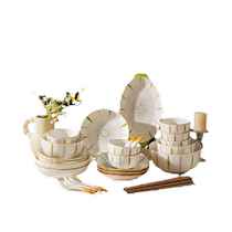 Sheli small fresh underglaze color ceramic tableware set bowls and plates set household high-value bowls and chopsticks housewarming gift