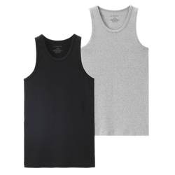 2-pack of Giordano underwear men's basic comfortable pure cotton solid color U-neck slim vest for men 18242012