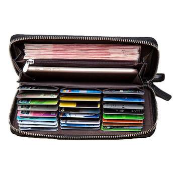 American bison leather wallet card bag integrated multiple cards