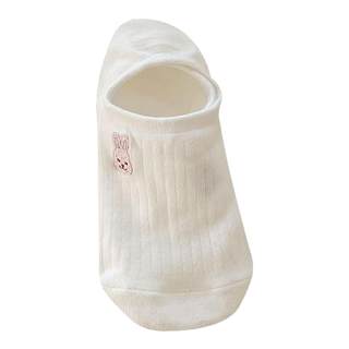 Spring and summer white invisible women's socks, thin, breathable and shallow