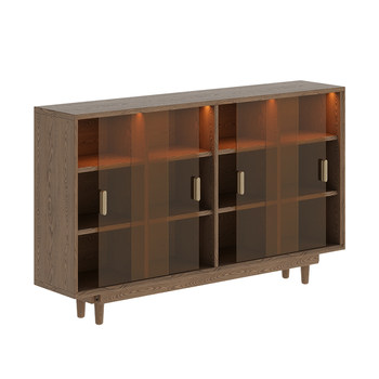 Solid wood bookshelves floor-standing storage racks living room against wall