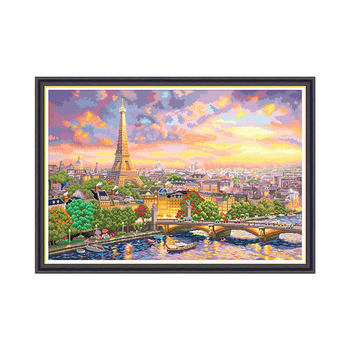 ks cross stitch 2024 new romantic Paris simple modern embroidery handmade embroidery thread embroidery ຫ້ອງດໍາລົງຊີວິດຫ້ອງນອນ hanging painting