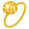Golden Supreme Official Sunflower Gold Ring Double Layer Geometric Petals 5G Pure Gold Ring Birthday Gift Gold Ring