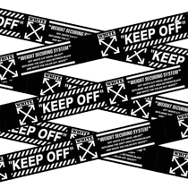 Black trendy brand keep off white tape long suitcase anti-lost sticker danger warning laptop computer main case electric vehicle creative personality motorcycle fish tank decoration waterproof