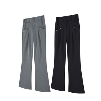 Mountain tree willow nails micro-flared trousers men's loose wide-leg pants tr fabric high-end trousers drape