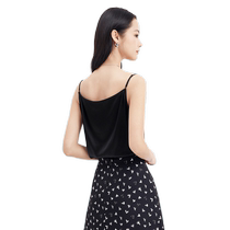 (Mulberry Silk) Kelatiers new summer style comfortable and skin-friendly vest for women with sexy black suspenders