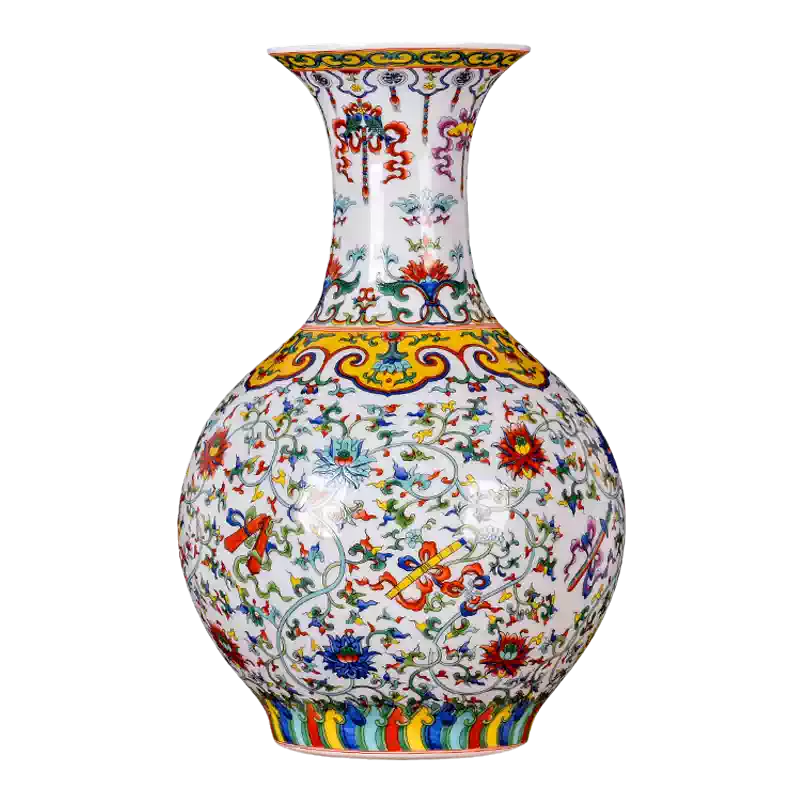 景德镇陶瓷器仿古官窑白裂纹花瓶大号中式客厅博古架玄关装饰摆件