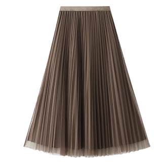 D1802-Double-sided pleated gauze skirt