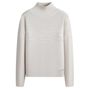 Pure wool navigare italian dinghy autumn new white half turtleneck sweater women's knitted sweater