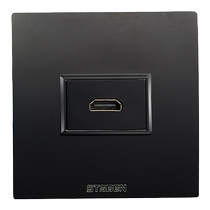 Type 86 concealed multimedia 4K video high-definition HDMI panel black straight plug with extension short line HDMI socket