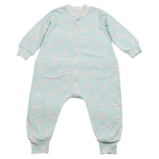 灵灵多春秋儿童睡衣防着凉女童100%全棉连体睡衣中大童连身睡袋