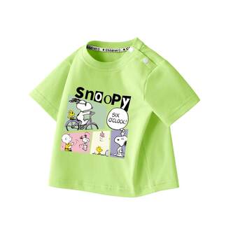 Snoopy boys pure cotton-sleeved short-sleeved t-shirt summer clothes summer children's clothes children baby 1 year old 3 half-sleeved baby summer trend