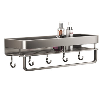 Aluminum alloy bathroom storage rack without drilling