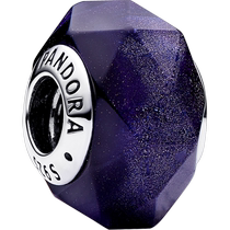 Chinese Valentines Day gift] Pandora Pandora multi-faceted blue glass charm 925 silver diy light luxury niche