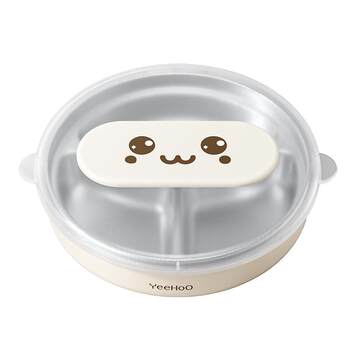 Yeehoo british stainless steel baby dinner plate one grid