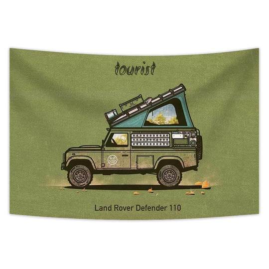 探险露营背景布美式复古汽车旅行挂布学生宿舍墙壁装饰布房间挂毯