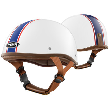 ຫມວກກັນກະທົບ Mustang Official Flagship Electric Motorcycle Helmet 3C Certified Men and Women's Summer Helmet Retro Half Helmet