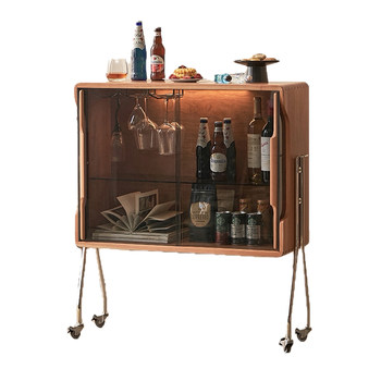 Go to love solid wood glass wine cabinet three-year warranty