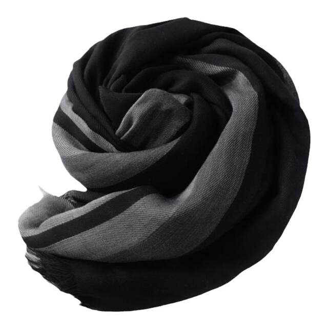 Autumn and winter striped Japanese men's black scarf