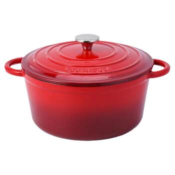 Lock&Lock Enamel Pot Cast Iron Pot Household Stew Pot Braising Pot Soup Pot Induction Cooker Gas Stove Red White 24cm
