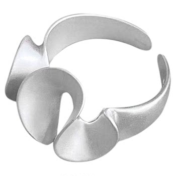 S925 sterling silver french flower wave skirt ring