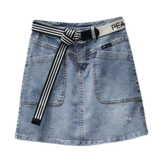 Anti-exposure denim skirt 2024 spring and summer slimming and versatile