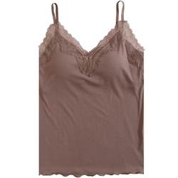 Summer camisole women's top with breast pads, adjustable shoulder straps, loose pajamas, home threaded thin modal