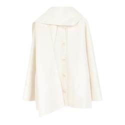 famouswang2024 ລະດູຫນາວ witch cloak ການອອກແບບ temperament scarf double-sided woolen coat jacket