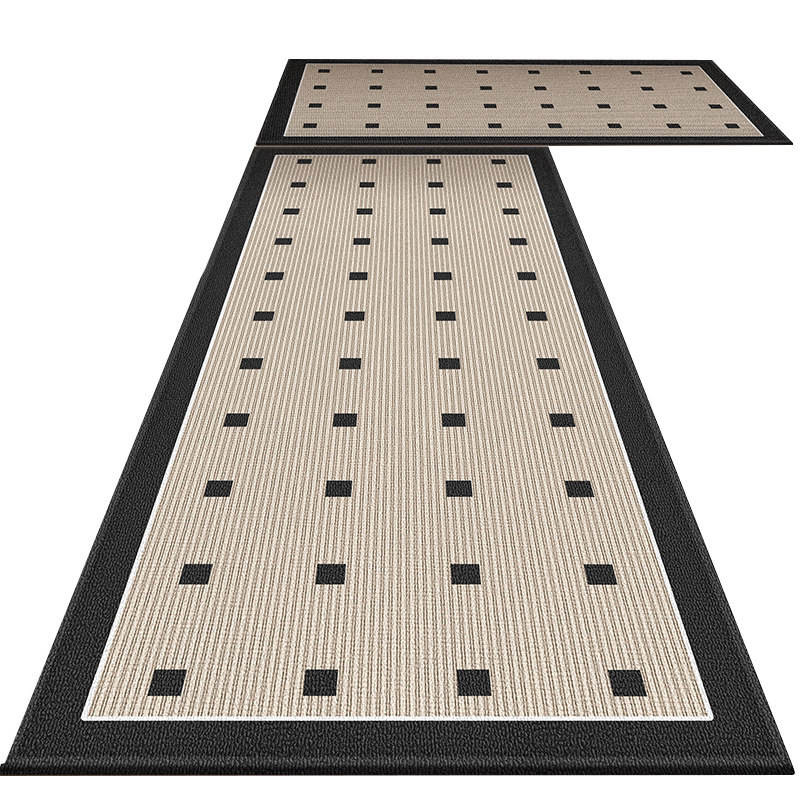 Kitchen floor mats are non-slip and oil-proof, wipeable and wash-free, special carpet mats for kitchen floor mats, waterproof and stain-resistant, modern and simple style.