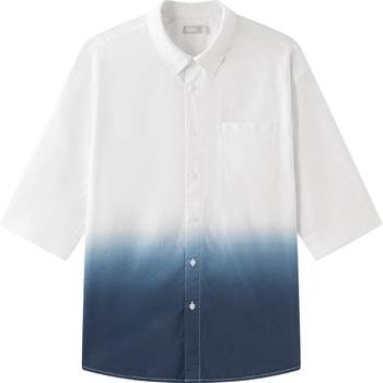 Semir's shirt with inner and outer wear gradient mid-sleeved shirt for men Semir's shirt with inner and outer wear gradient mid-sleeved shirt for men