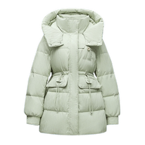 Duck Down Jacket Womens 2024 Winter New Mid-Length Hooded Fashion Casual Duck Down Warm Jacket Y