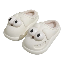 Cotton slippers for women to wear outside 2023 winter Internet celebrity waterproof anti-slip warm cartoon indoor Baotou feeling thick-soled cotton shoes
