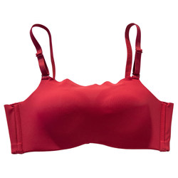 Red underwear, zodiac year bandeau style, special 2021 new bra set for girls with small breasts and large flat chests