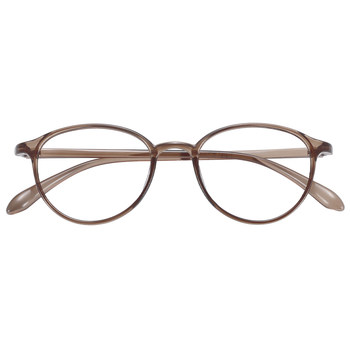 Super light small frame brown glasses for women with no makeup temperament