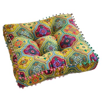 Moroccan ethnic style cotton and linen retro chair cushion futon cushion