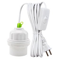 Household E27 Screw-In Lamp Holder with Integrated Cord and Plug, High-Power Led Bulb Pendant Lamp Base with Switch