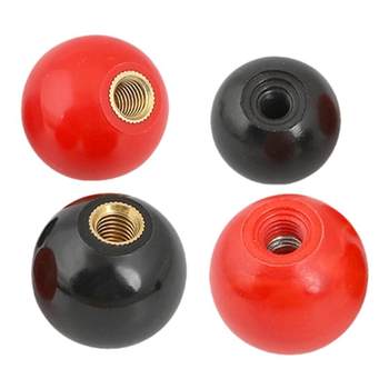 Bakelite ຈັບບານພລາສຕິກ spherical bakelite ປະຕິບັດການ rod ສີແດງບານຫົວຈັບທາດເຫຼັກ core copper nut M5M6M8