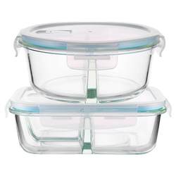 Fuguang glass lunch box lunch box office worker crisper microwave oven special bowl with lid separate set storage box