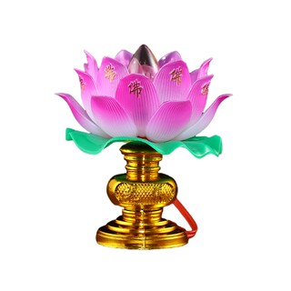 拜佛神前莲花灯一对观音蜡烛灯长明灯佛堂塑料荷花灯红色灯佛具品