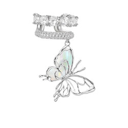 Mfow Hollow Butterfly Pendant Double Ring Ear Bone Clip