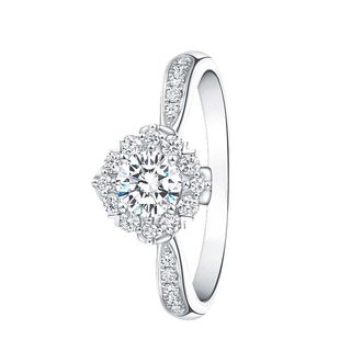 18K gold diamond ring royal manor series group natural diamond ring 30 women's ring 40 points 50 points ring 1 carat
