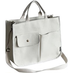 Original LAOSHU Zipper Stylish Three-Dimensional Tote Canvas Simple Versatile Shoulder Bag for Students, Books, Computers, Handbag, Crossbody Bag