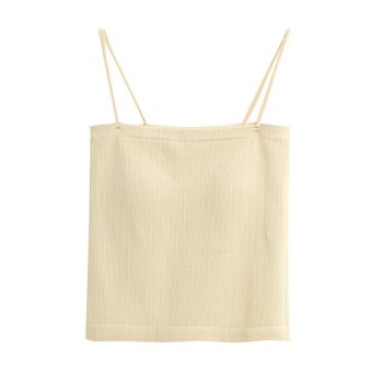 Camisole ສີຂາວຂອງແມ່ຍິງພາກຮຽນ spring ແລະ summer ພາຍໃນໃສ່ outerwear ງາມກັບຄືນໄປບ່ອນ bra ປະສົມປະສານກັບຫນ້າເອິກ pad tube ສີດໍາດ້ານເທິງ