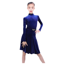Yu Ge Fei Latin Dance Regulations Competition Uniforms 2024 New National Standard Dance High Collar Long Sleeve Art Exam Performance Dance Uniforms