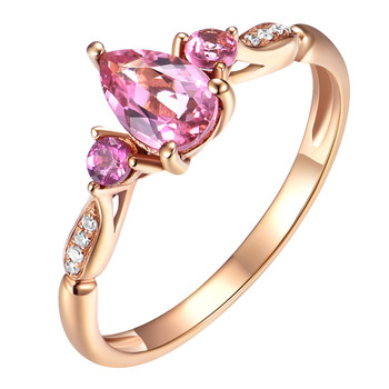 Natural colored gemstone 0.58 carat pink tourmaline ring