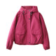 Women's flip-pocket hooded jacket produced by Xiaoer