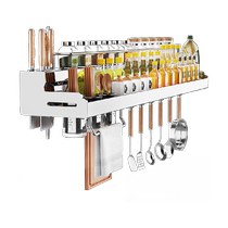 Benwang stainless steel kitchen rack wall-mounted punch-free chopsticks spice rack knife rack storage rack