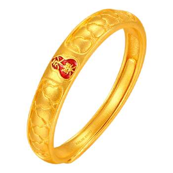 Saphire gold ring passed down from generation to generation, pure yongle ring pure gold 999.9 ancient method gold ring holiday gift