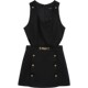 Bebe spring and summer ladies light luxury small fragrance round neck chain hollow metal button suspender jumpsuit 111623